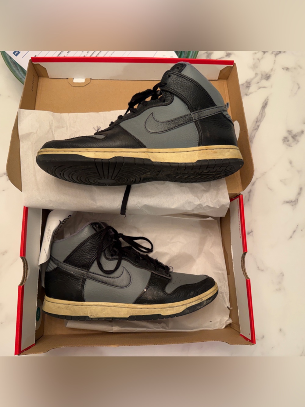 Nike Dunk High Top Sneakers in Black and Gray